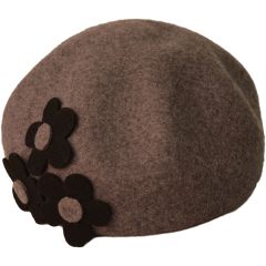Womens Wool Felt Vintage Cloche Hat - Grey