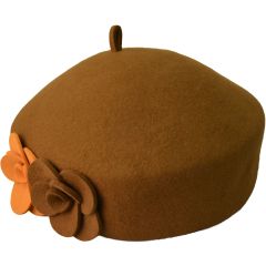 Womens Wool Felt Vintage Cloche Hat Camel