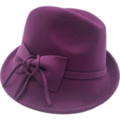 Womens Wool Felt Trilby Cloche Hat - Teal