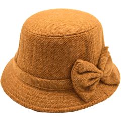 Womens Wool Vintage Cloche Hat - Beige