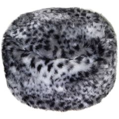 Leopard Print Faux Fur Hat - Black