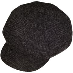 Woolly Newsboy Cap - Dark Grey