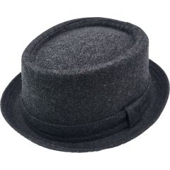 Black Woolly Pork Pie Hat