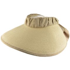 Packable Wide Brim Womens Summer Visor - Beige