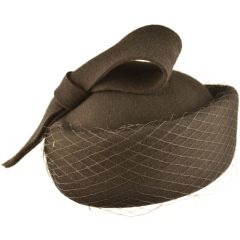Womens Wool Felt Vintage Cloche Hat - Black