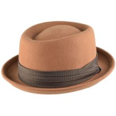 Wool Felt Vintage Cloche Hat - Camel