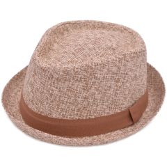 Summer Pork Pie Hat - Camel Brown