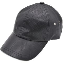 Faux Leather Baseball Cap