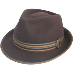 Wool Felt Trilby Hat - Brown