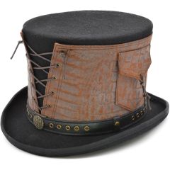 Leather Strapped Topper Hat