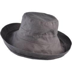 Womens Wide Brim Summer Sun Hat - Black Up