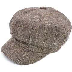 Woolly Newsboy Cap - Brown