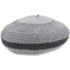 Womens Wool Beret - Light Grey