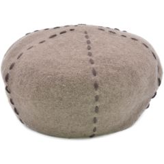 Womens Wool Beret - Beige