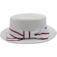 Summer Boater Hat - White