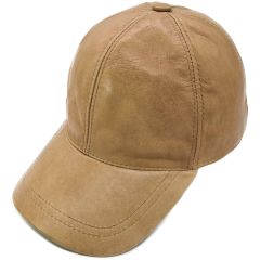 Genuine Leather Plain Baseball Cap