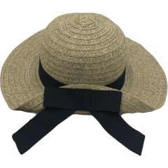 Womens Wide Brim Summer Hat - Beige