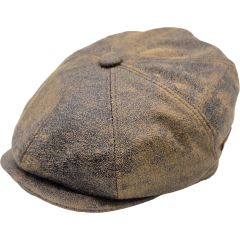 Faux Leather Newsboy Cap