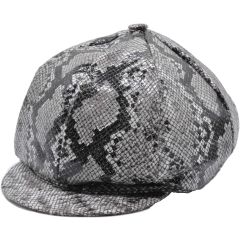 Snake Leather Newsboy Cap