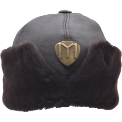 Real Leather Round Bork Hat