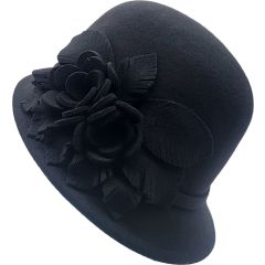Womens Wool Felt Cloche Hat