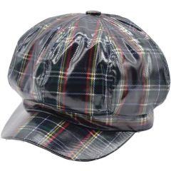 Womens Tartan Newboy Cap