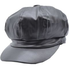 Womens PVC Newsboy Cap