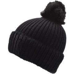 Faux Fur Pompom Beanie