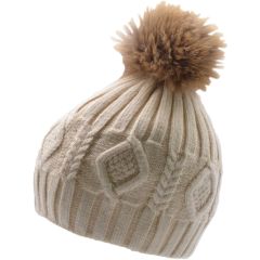 Knitted Cashmere Beanie with Pompom