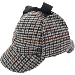 Sherlock Holmes Deerstalker Houndstooth Hat
