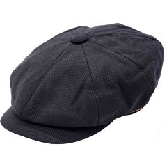 Mens Classic Newsboy/Bakerboy Cap in Black