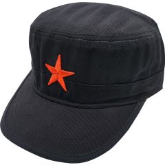 Star Sign Army Caps in Green/Black