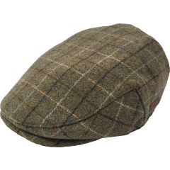 Classic Wool Olive Check Flat Cap