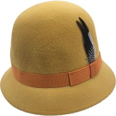 Womens Wool Felt Vintage Cloche Hat - Fuschia