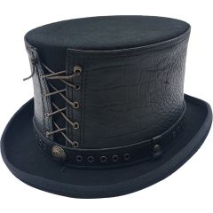 Leather Strapped Top Hat