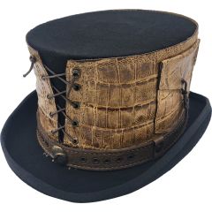 Leather Strapped Top Hat