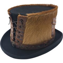 Leather Strapped Top Hat