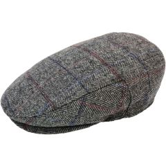 Kids Grey Checked Flat Cap