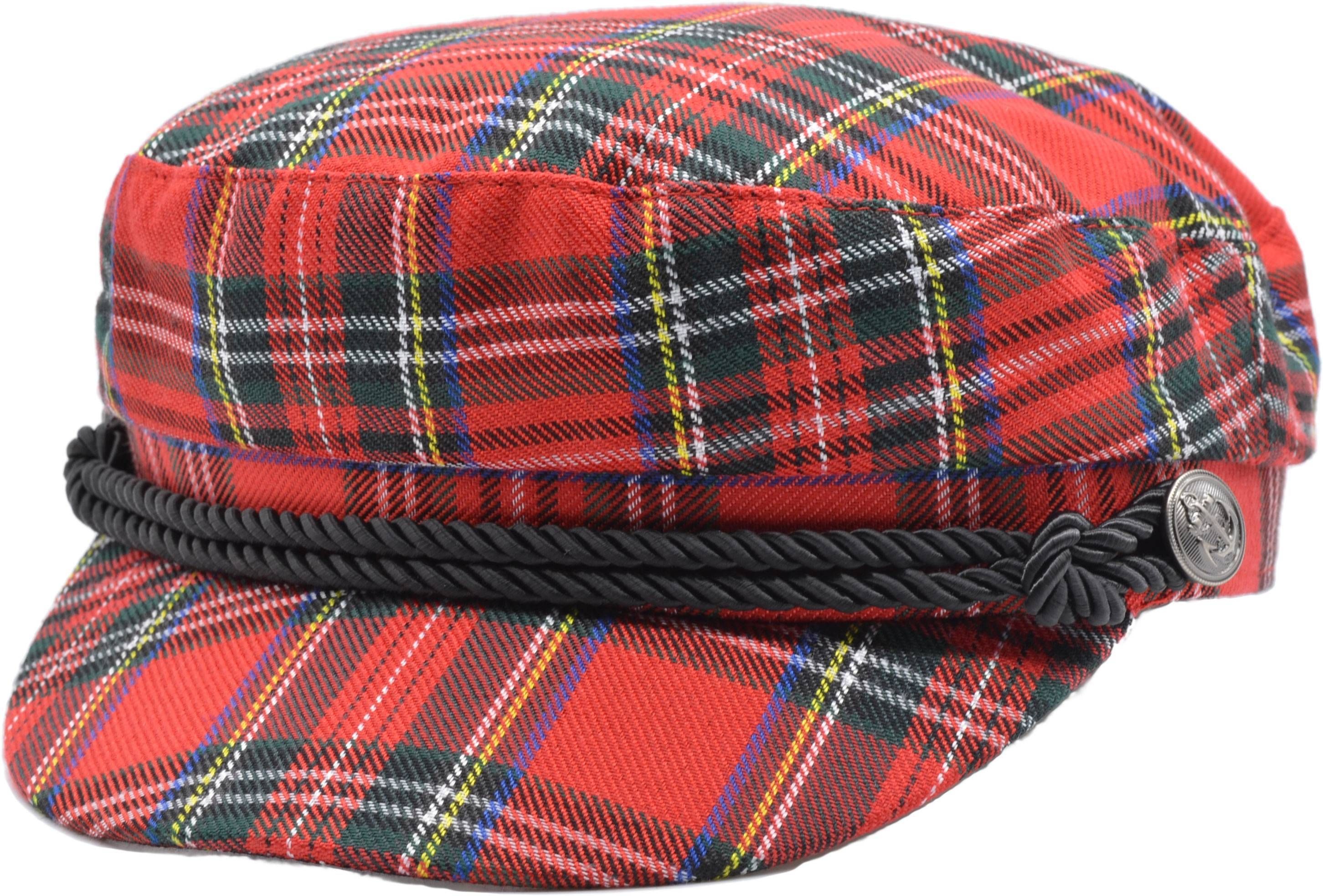 Red Tartan Casual Captains Cap | | EA